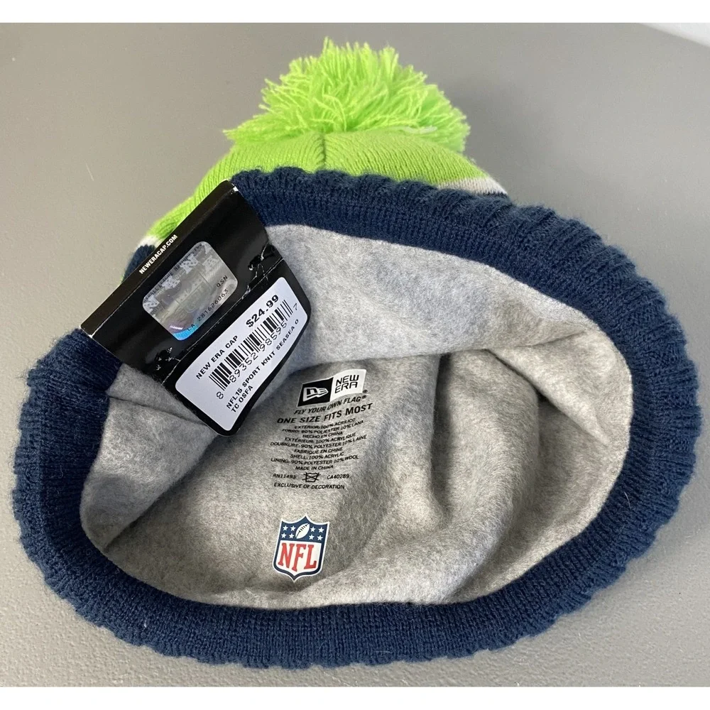 Seattle Seahawks Beanie Hat New Era NFL On Field Sport Knit Pom One Size